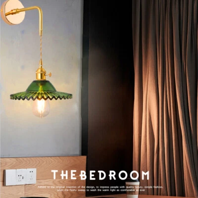 Nordic Bedroom Wall Sconce Light Glass Shade Light Porch Hallway Wall Mount Lamp - Image 1 of 4
