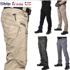 Tactical Mens Cargo Pants Work Combat Pants Outdoor Hiking Waterproof Trousers - Picture 1 of 25