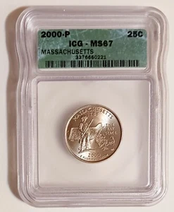 2000-P Massachusetts 25C ICG- MS67 Quarter - Picture 1 of 3