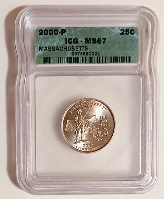 2000-P Massachusetts 25C ICG- MS67 Quarter - Image 1 of 3
