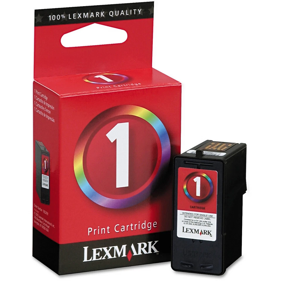 1 X GENUINE ORIGINAL LEXMARK NO 1 COLOUR PRINTER INK CARTRIDGE X2310 X2320 X2470 - Image 1 of 1