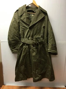 Vintage US Army Military Trench Wool Removable Liner Overcoat Mens Short Small - Picture 1 of 16