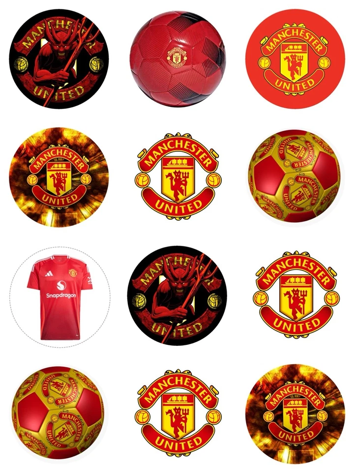 12 X Pre Cut Edible Icing Cupcake Toppers Edible Man - U