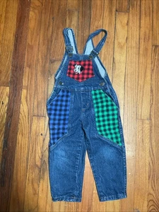 Vintage 90er Disney 101 Dalmatiner Jugend Denim Overall kariert 2T Kinder hergestellt in den USA - Bild 1 von 7