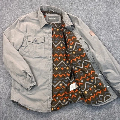 Eddie Bauer Voyager Camisa Forrada de Vellón Chaqueta Para Hombre M Gris Acolchada Cazadora Trabajo Foto 1 de 4