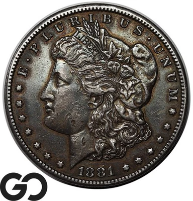 1881-CC Morgan Silver Dollar Coin, Choice XF++ Better Date Carson City Issue - Image 1 of 3