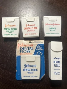 Vintage 1980er Neu in Verpackung Johnson & Johnson GEWACHSTE Zahnseide & 4 Bonus gewachst & ungewachst! - Bild 1 von 2