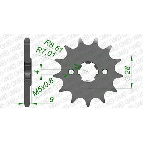 Stahl Ritzel für Aprilia RX 125 4T ABS Euro5 2022 428er 13 Zähne - Bild 1 von 1