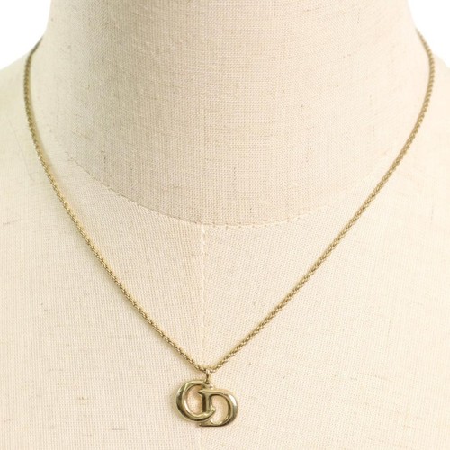 Collana Christian Dior CD Logo Ciondolo Oro Vintage Gioielli Autentici Giappone