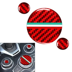 3pcs Center Console Multimedia Knob Cover Trim For Alfa Romeo Giulia 2020-21 - Bild 1 von 6