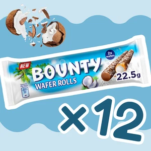 12er Pack – Bounty Wafer Rolls| Knusprige Waffelröllchen mit Kokoscreme & - Bild 1 von 2