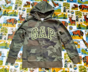 Gap Kids CAMO Fleece Arch Logo Full Zip Hoodie Sweatshirt Jacket Youth XL Boys - Picture 1 of 5