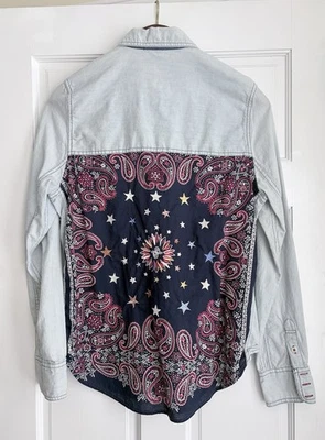Free People Womens Bandana Bandit Button Down Shirt Western Size M - Image 1 of 4