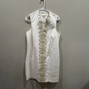 Mud Pie NEW Ivory Shift Dress Sleeveless M - Picture 1 of 8