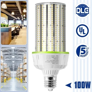 100 Watt LED Corn Light 5000K Cob Bulb Equiv. 400W MH/HPS High Bay Lamp E39 Base - Picture 1 of 10