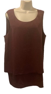 NUEVO TOP DG2 Diane Gilman XL sin mangas borgoña nuevo con etiquetas 25-203-1 Foto 1 de 4