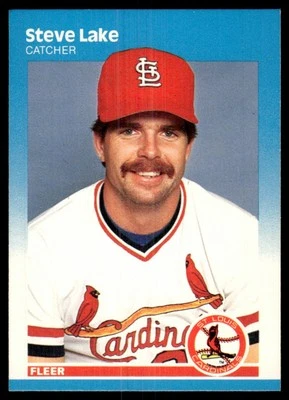 1987 Fleer Steve Lake St. Louis Cardinals #300 - Image 1 of 2