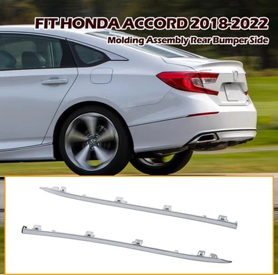 Pair Chrome Rear Bumper Molding For 2018-2022 Honda Accord HO1146102 HO1147102 - Image 1 of 4