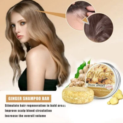 Barras de champú para regeneración del cabello de jengibre - Paquete de 3, promueve el crecimiento del cabello, natural Foto 1 de 4