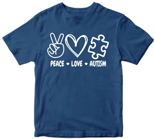 Peace Love Autism T-shirt Awareness Autism Raise Together Kids Birthday Gifts - Picture 1 of 14