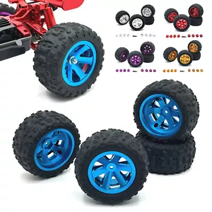 4Pcs Aluminum Wheel Tires Wheels For MJX Wltoys 1/12 1/14 1/16 1/18 RC car - Picture 1 of 22