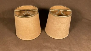 Par de pantallas con clip para lámpara de tocador vintage/antigua - Imagen 1 de 10
