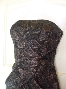 KAREN MILLEN GOLD BUSTIER STYLE PARTY DRESS SIZE 6 - 16 - Picture 1 of 8