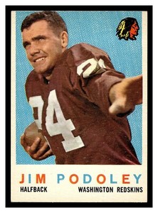 1959 TOPPS FOOTBALL JIM PODOLEY #165 WASHINGTON REDSKINS MID GRADE NO CREASES