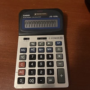 Casio JS-120l 12 Digit 2 Way Power Calculator  - Picture 1 of 7