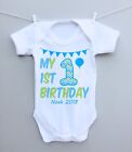 Personalised baby bodysuit vest babygrow! First 1st Birthday Party Gift bunting