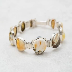 Exclusive Baltic Amber Statement Bracelet Natural Amber Silver Jewelry Unique - Picture 1 of 11