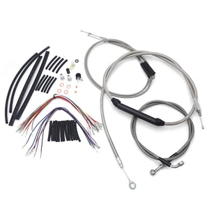 Kit de cables de línea de freno extendida de manillar cromado de 16" para Harley Dyna FXD 2007-2011 - Imagen 1 de 7
