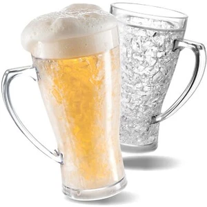 Freezer Beer Mugs Double Wall Insulated Gel Plastic Pint Freezable Glasses 15... - Picture 1 of 6
