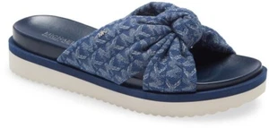 ZAPATOS MICHAEL KORS JOSIE DENIM PLATA LOGOTIPO MK ANUDADOS 9 9.5 10 ME ENCANTAN - Imagen 1 de 8