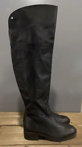 Vince Camuto Women's Jorshie Over the Knee Boots Size 6.5 Black Leather Block - Picture 1 of 14