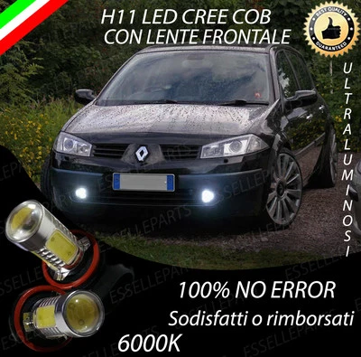 COPPIA LAMPADE FENDINEBBIA H11 LED CREE COB CANBUS PER RENAULT MEGANE II 2 6000K - Immagine 1 di 4