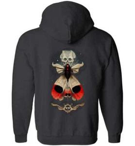Magical Death Head Moth Occult Zip Hoodie - Picture 1 of 5