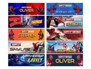 Personalised Birthday Banners Super Hero Design Children Kid Party Decoration 66 - Picture 1 of 22