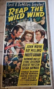 REAP THE WILD WIND orig 1942 3 Sheet Movie Poster JOHN WAYNE CECIL B. DEMILLE - Picture 1 of 12