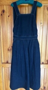ASOS Denim Size 12 Dark Blue Pinafore Dress - Picture 1 of 5