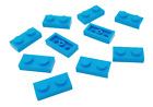 10 St&#252;ck LEGO Stein Platte dunkel azur, 4653988, 1x2, 3023, NEU