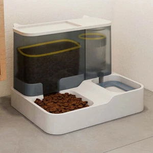 2 in1 Automatic Pet Feeder Cat Food Dog Dispenser Bowl Water Fountain Drink UK - Picture 1 of 13