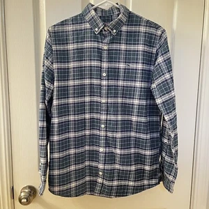 Vineyard Vines Tower Ridge Plaid Flannel Whale Shirt Button Down Boys Size XL 18 - Picture 1 of 10