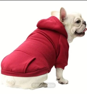Cosy Pet Hoddie With Pocket, Soft Polyester Dog Cat Sweatshirt Small Breeds - Picture 1 of 4