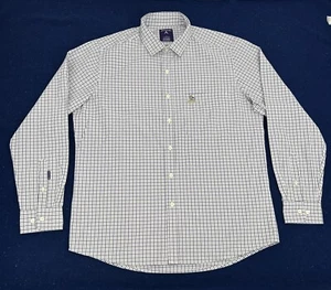 James Madison Dukes Shirt Men's L White Plaid Antigua Long Sleeve Button Up JMU - Picture 1 of 10