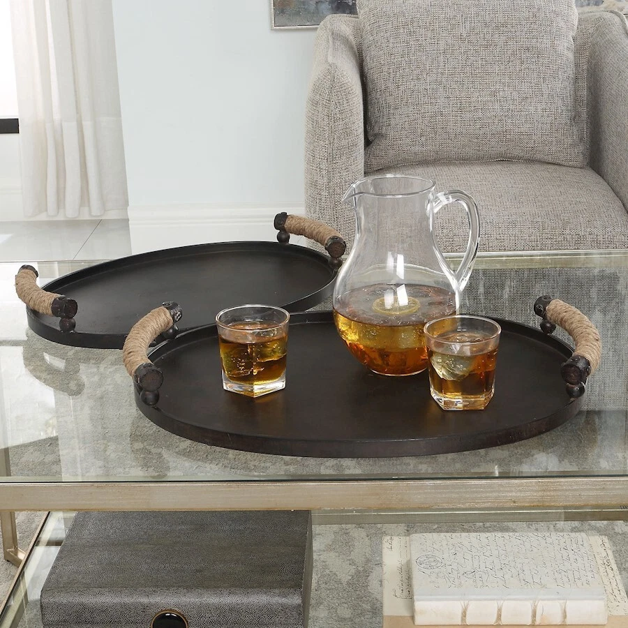 Uttermost Viggo Trays, Rustic Oxidized Bronze, Set of 2 - 18073 - Image 1 of 1