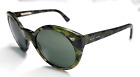 Ralph Lauren RL8104-W LG Green Black Round Cat Eye Sunglasses 52-22 140 Italy