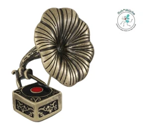 Anstecker Grammophon Retro Musik Vintage Talisman Glücksbringer Geschenkidee - Bild 1 von 1