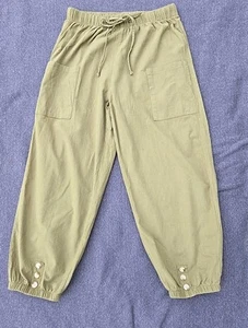 Unbranded Cotton Blend Sz M Pants Army Green Balloon Fit High Rise Baggy - Picture 1 of 9