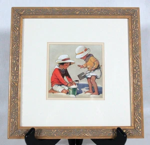 JESSIE WILLCOX SMITH 9,5" SQ, GOLD VERZIERT HOLZ GERAHMT DOPPELT MATTIERT MUSEUMSDRUCK - Bild 1 von 3